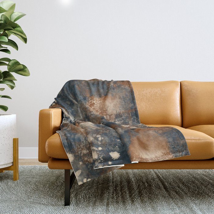 Earth watercolor splashes Throw Blanket Gallery Image 1