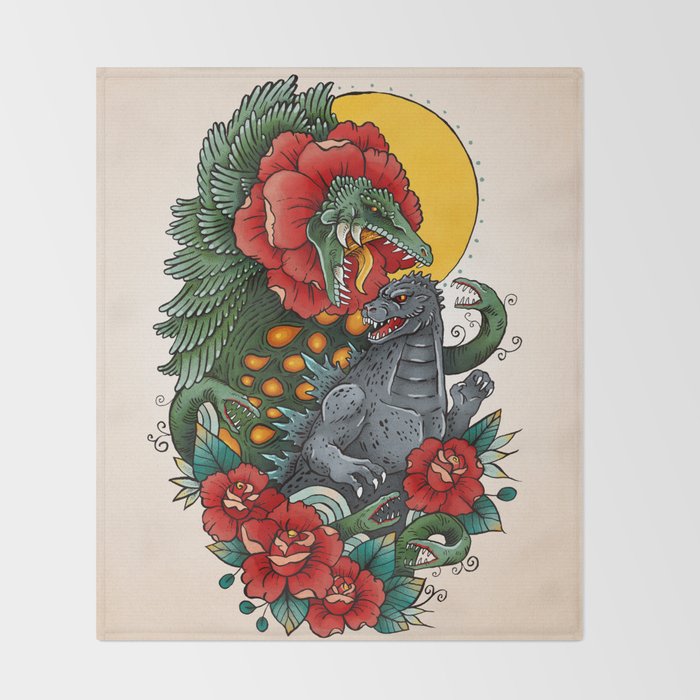 Rose Kaiju Throw Blanket Gallery Image 2