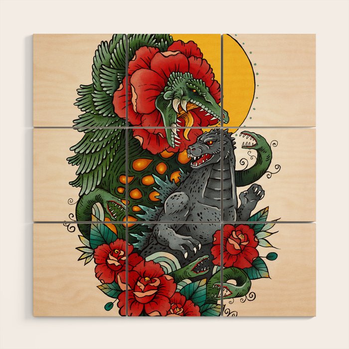 Rose Kaiju Wood Wall Art Gallery Image 1