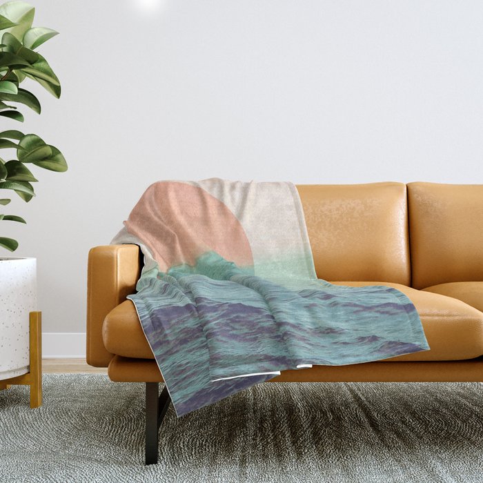 Because the ocean Throw Blanket Gallery Image 1