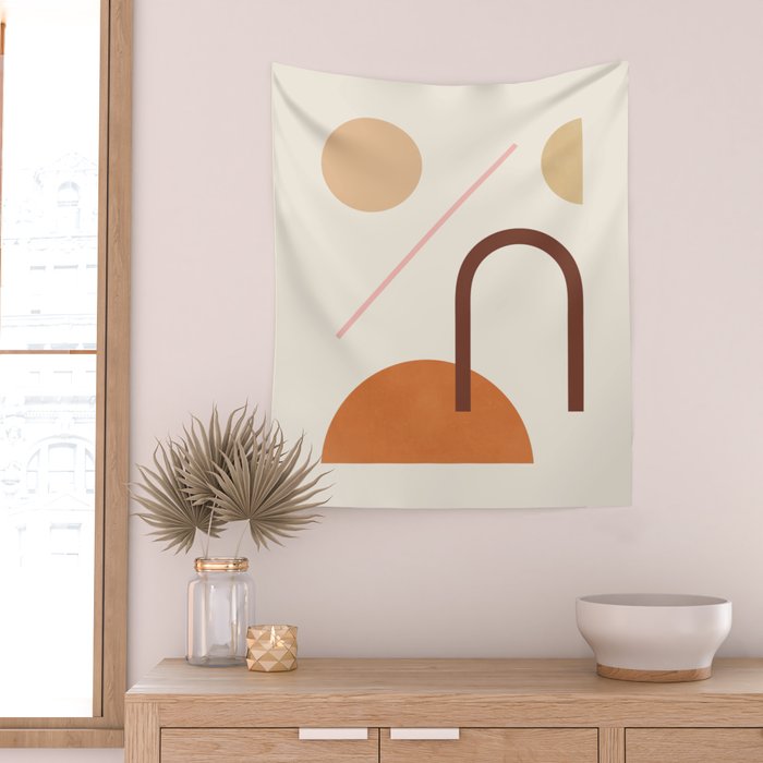 Abstraction_GEOMETRIC_SHAPE_ART_Minimalism_001C Wall Tapestry Gallery Image 2