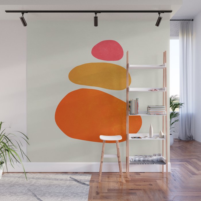 Pebbles: Mid Century Abstraction Wall Mural Gallery Image 1
