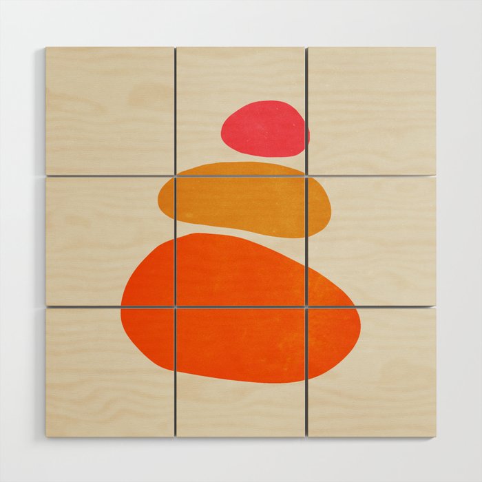Pebbles: Mid Century Abstraction Wood Wall Art Gallery Image 1