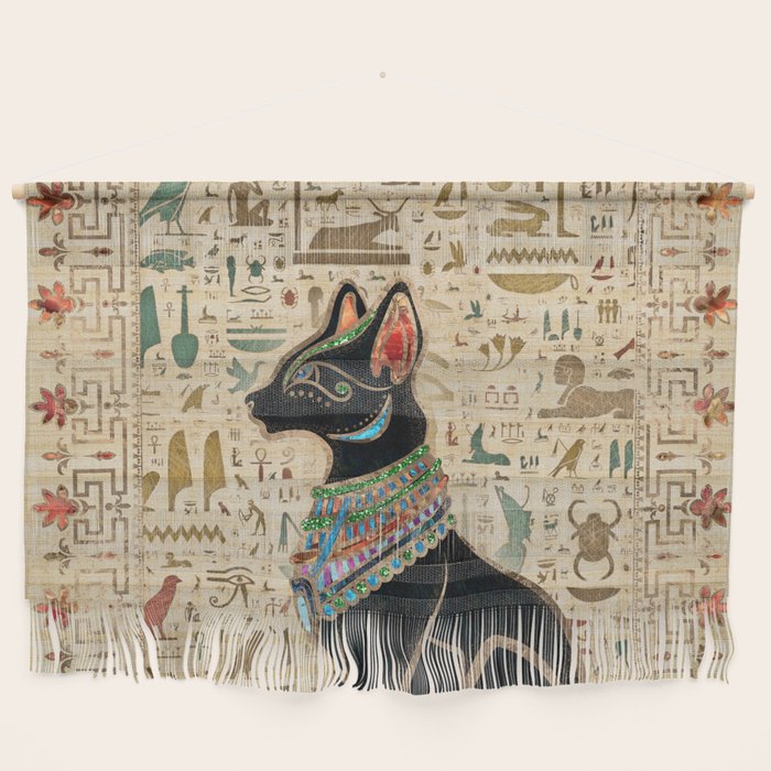 Egyptian Cat - Bastet on papyrus Wall Hanging Gallery Image 1