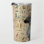 Egyptian Cat - Bastet on papyrus Travel Mug Gallery Image 3