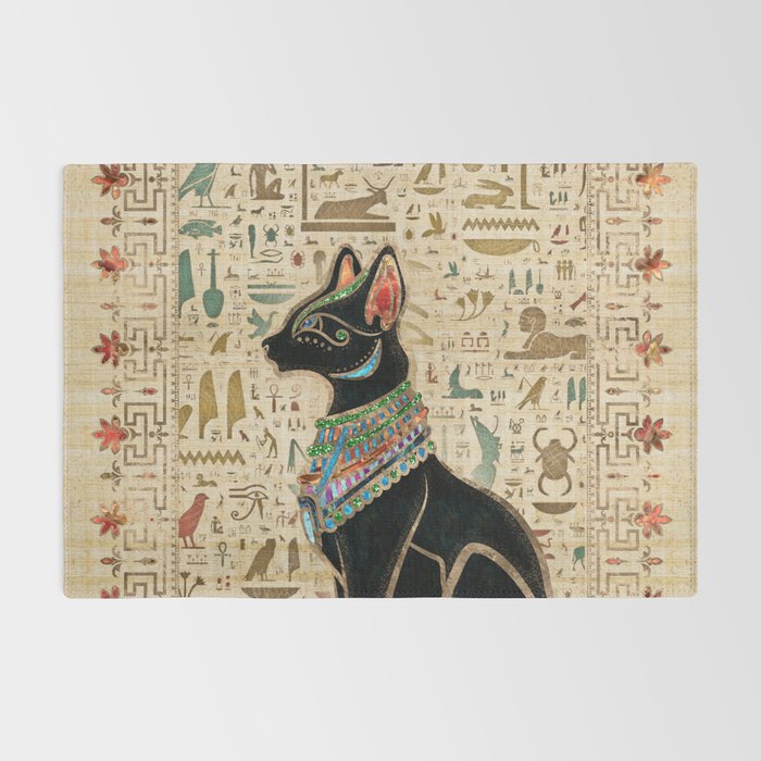 Egyptian Cat - Bastet on papyrus Rug Gallery Image 2