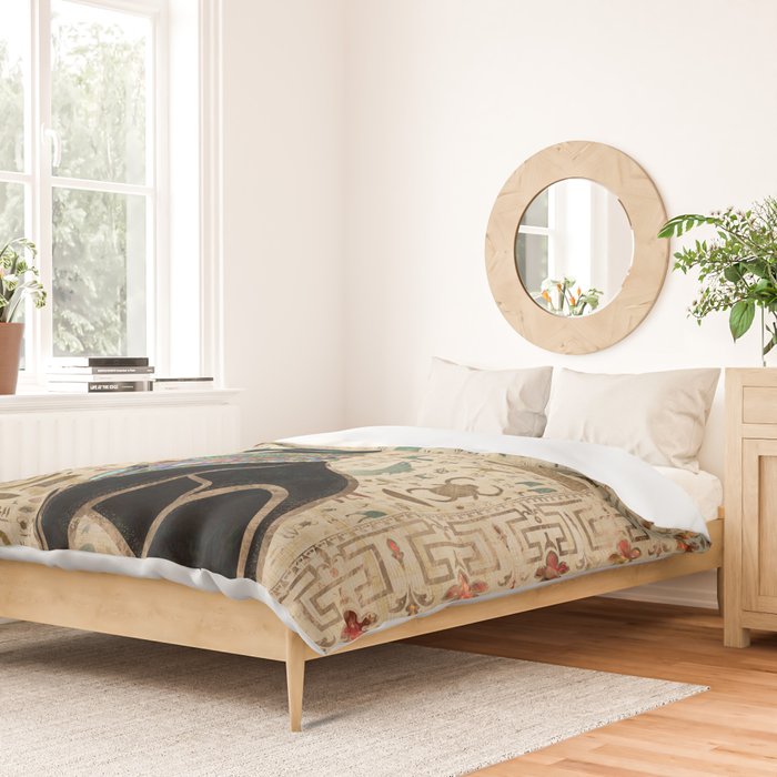 Egyptian Cat - Bastet on papyrus Duvet Cover Gallery Image 2