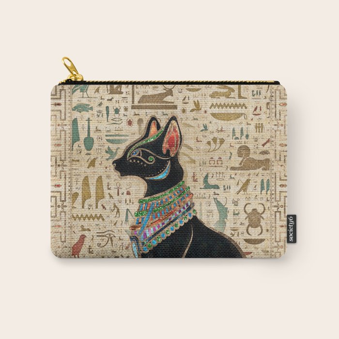 Egyptian Cat - Bastet on papyrus Carry All Pouch Gallery Image 1