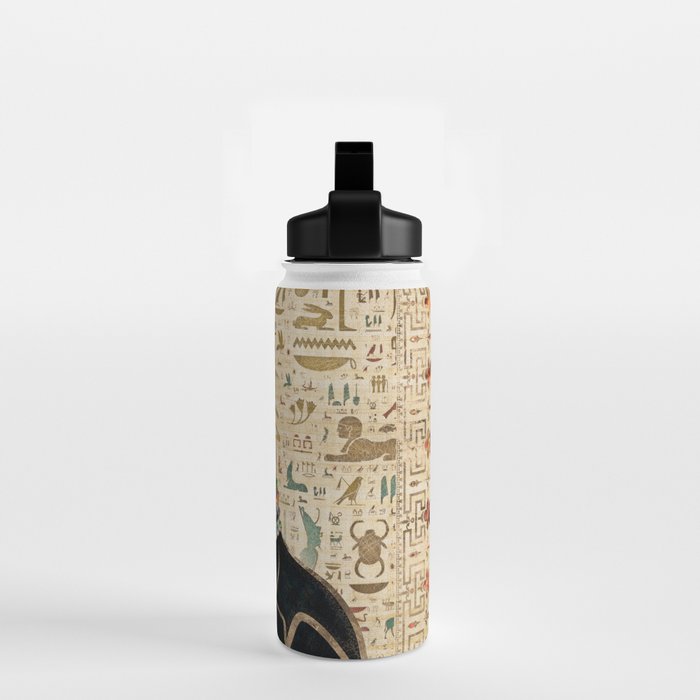 Egyptian Cat - Bastet on papyrus Water Bottle Gallery Image 2