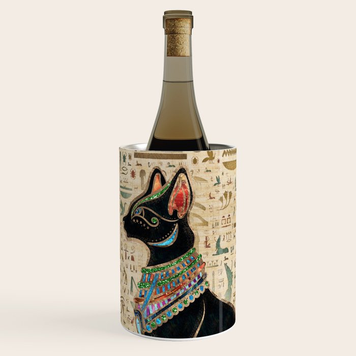 Egyptian Cat - Bastet on papyrus Wine Chiller Gallery Image 1