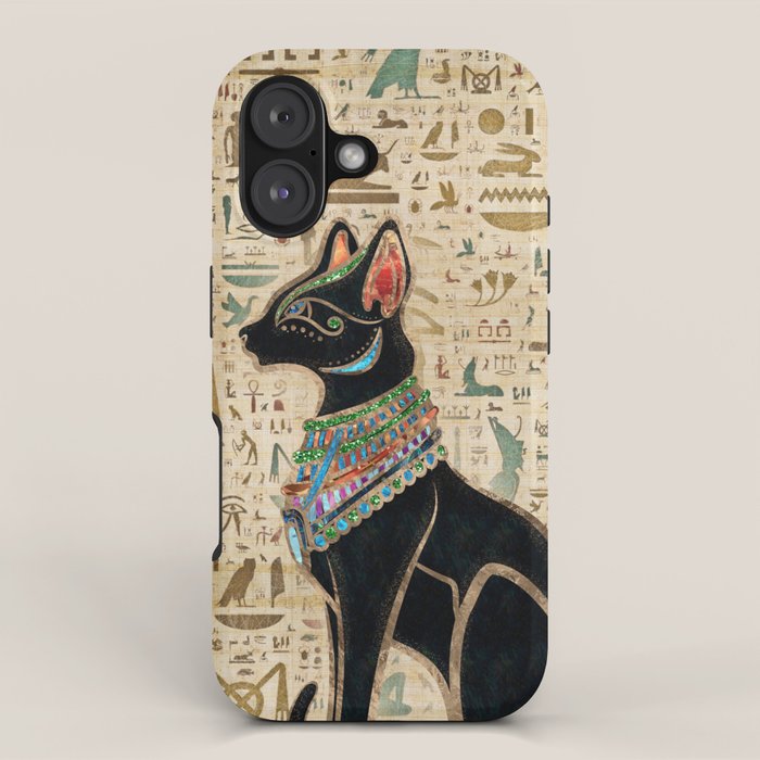 Egyptian Cat - Bastet on papyrus iPhone Case Gallery Image 1