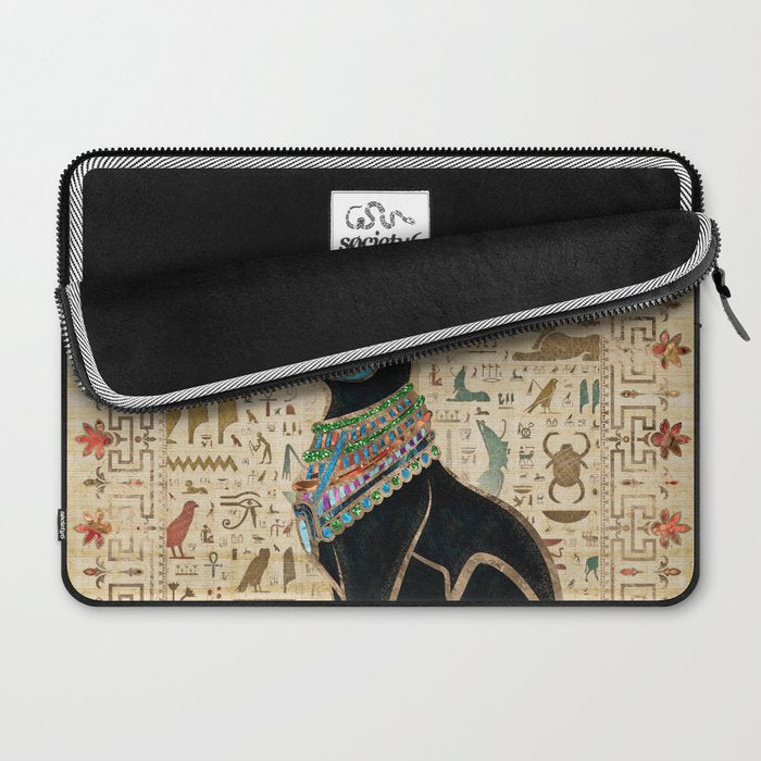 Egyptian Cat - Bastet on papyrus Laptop Sleeve Gallery Image 2