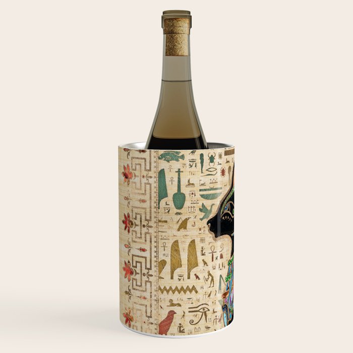 Egyptian Cat - Bastet on papyrus Wine Chiller Gallery Image 2