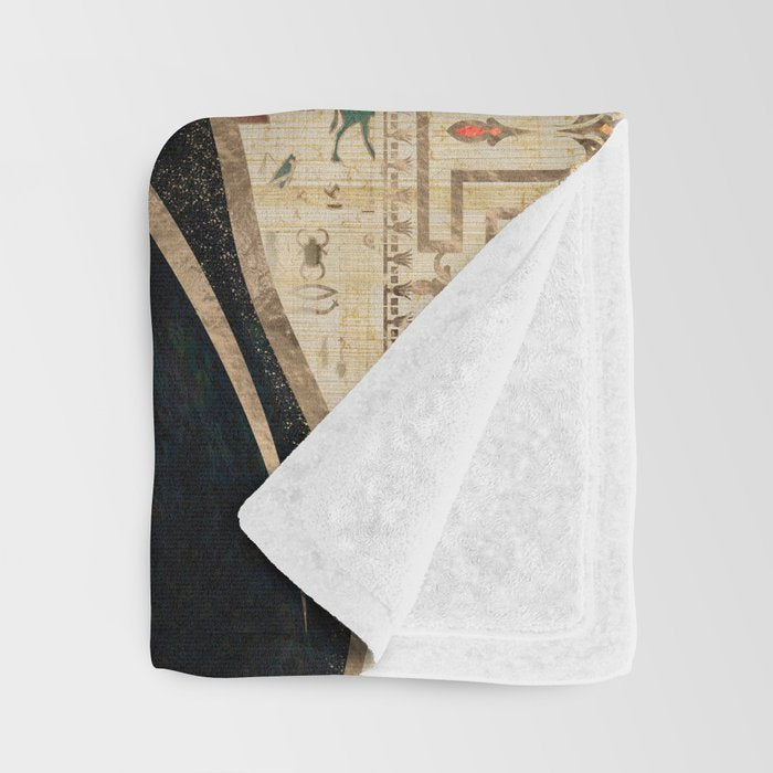 Egyptian Cat - Bastet on papyrus Throw Blanket Gallery Image 3