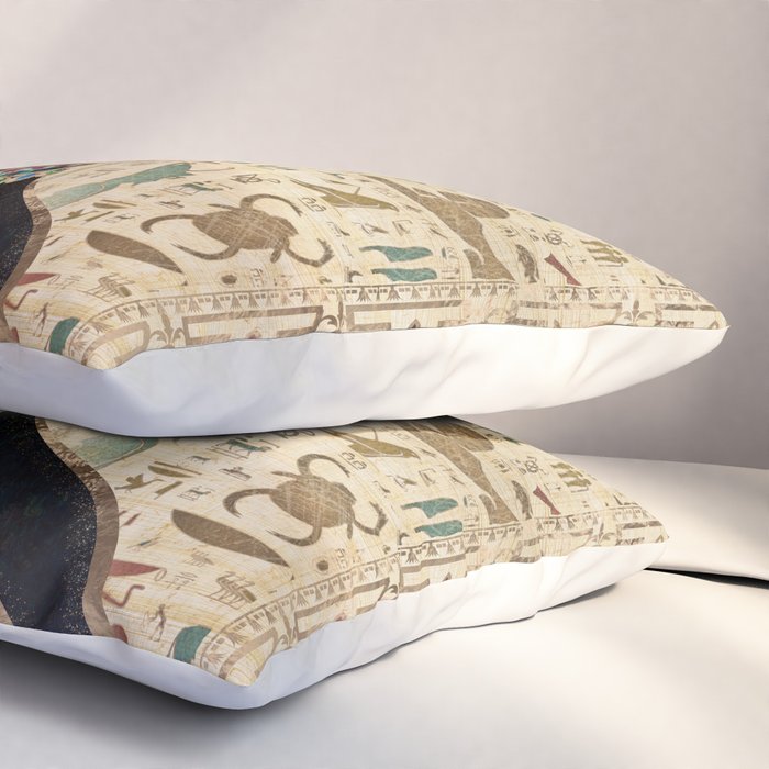 Egyptian Cat - Bastet on papyrus Pillow Sham Gallery Image 3
