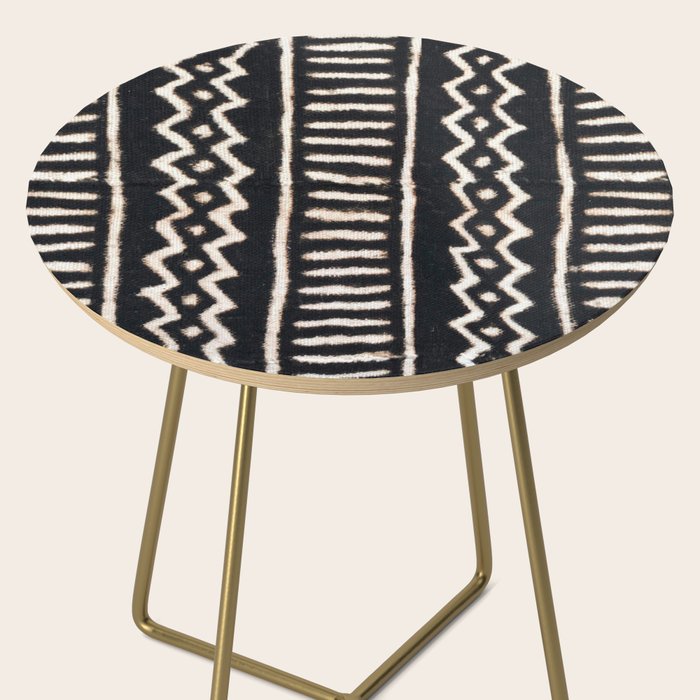African Vintage Mali Mud Cloth Print Side Table Gallery Image 2