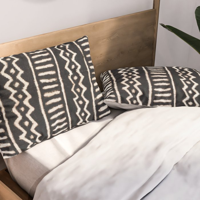 African Vintage Mali Mud Cloth Print Pillow Sham Gallery Image 2