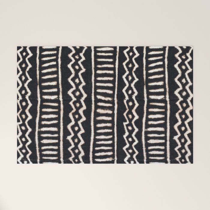 African Vintage Mali Mud Cloth Print Welcome Mat Gallery Image 1
