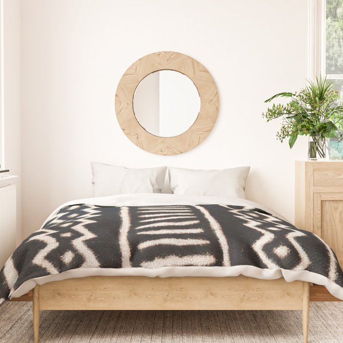 African Vintage Mali Mud Cloth Print Duvet Cover Gallery Image 3