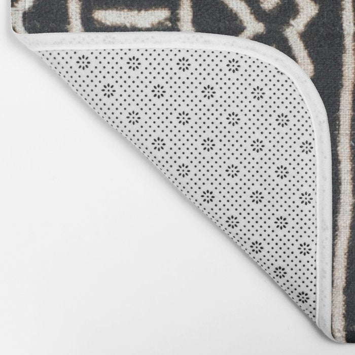 African Vintage Mali Mud Cloth Print Bath Mat Gallery Image 2