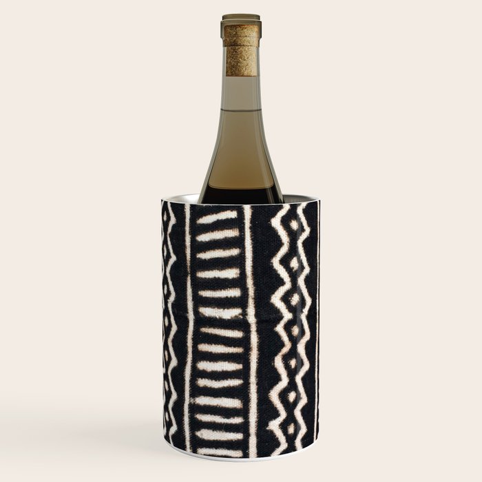 African Vintage Mali Mud Cloth Print Wine Chiller Gallery Image 2