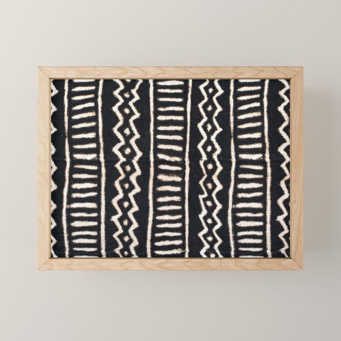 African Vintage Mali Mud Cloth Print Mini Art Print Gallery Image 1
