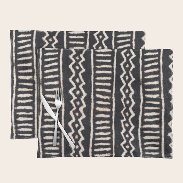 African Vintage Mali Mud Cloth Print Placemat Gallery Image 1