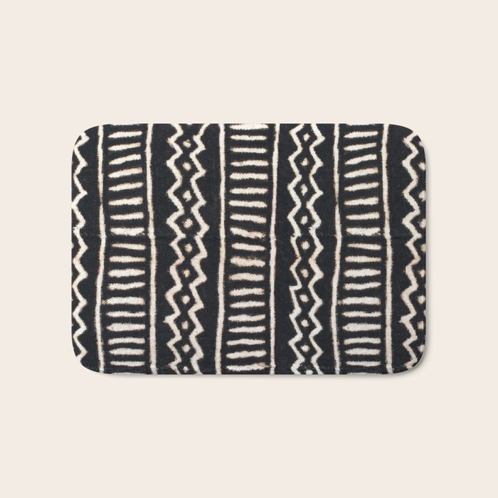African Vintage Mali Mud Cloth Print Bath Mat Gallery Image 1