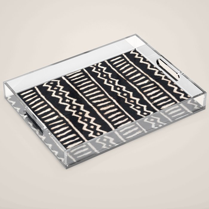 African Vintage Mali Mud Cloth Print Acrylic Tray Gallery Image 1