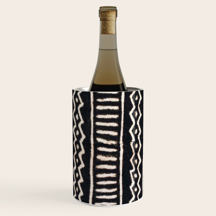 African Vintage Mali Mud Cloth Print Wine Chiller Gallery Image 1