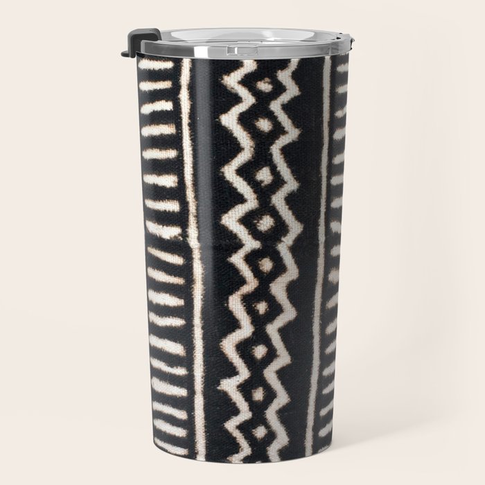 African Vintage Mali Mud Cloth Print Travel Mug Gallery Image 3