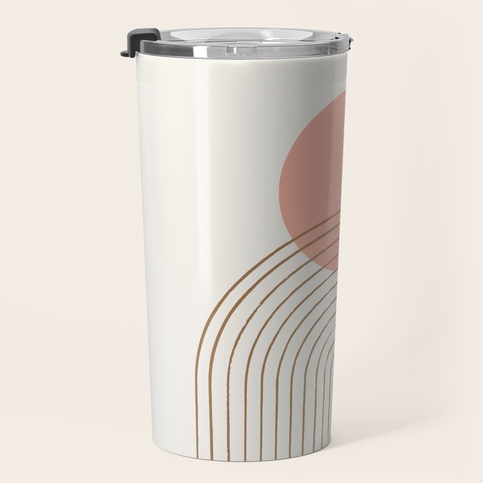 Pink Sun Mid-Century Full Travel Mug Gallery Image 3