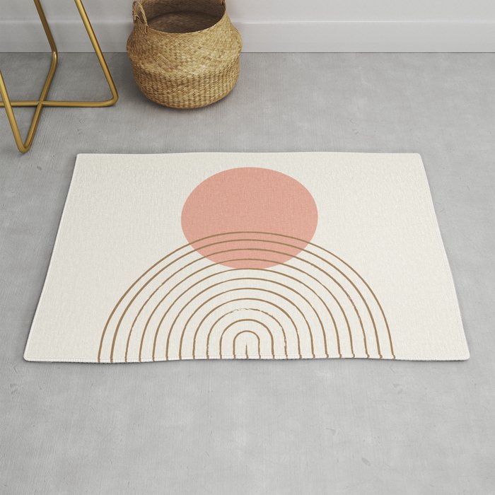 Pink Sun Mid-Century Full Rug Gallery Image 1