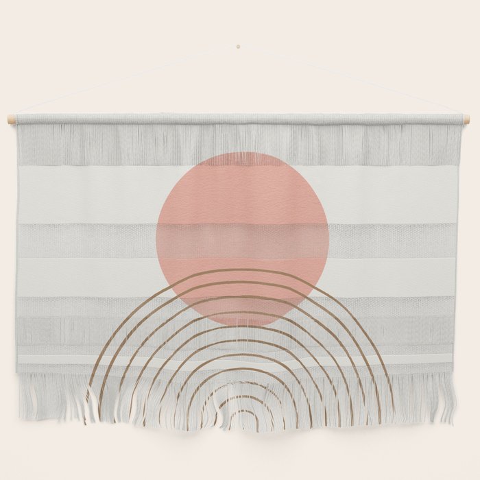 Pink Sun Mid-Century Full Wall Hanging Gallery Image 1