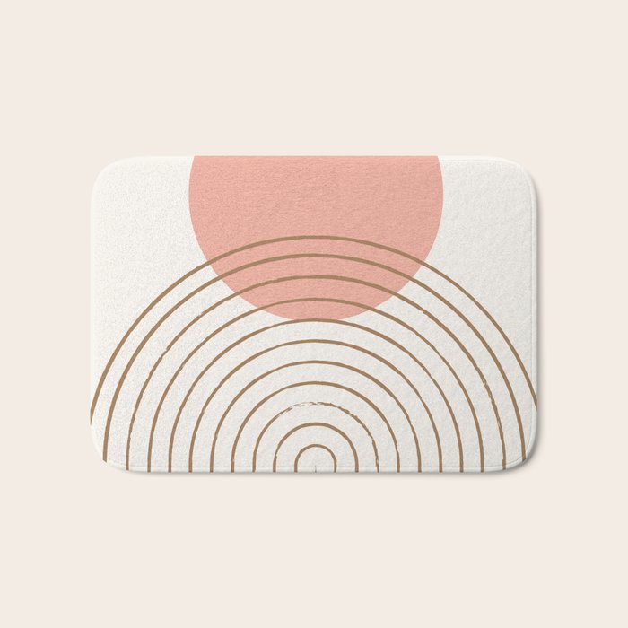 Pink Sun Mid-Century Full Bath Mat Gallery Image 1