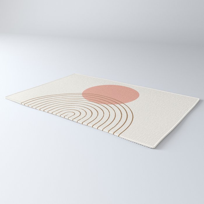 Pink Sun Mid-Century Full Rug Gallery Image 3