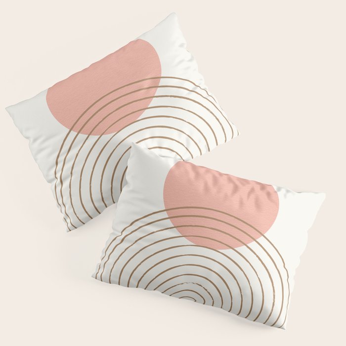 Pink Sun Mid-Century Full Pillow Sham Gallery Image 3