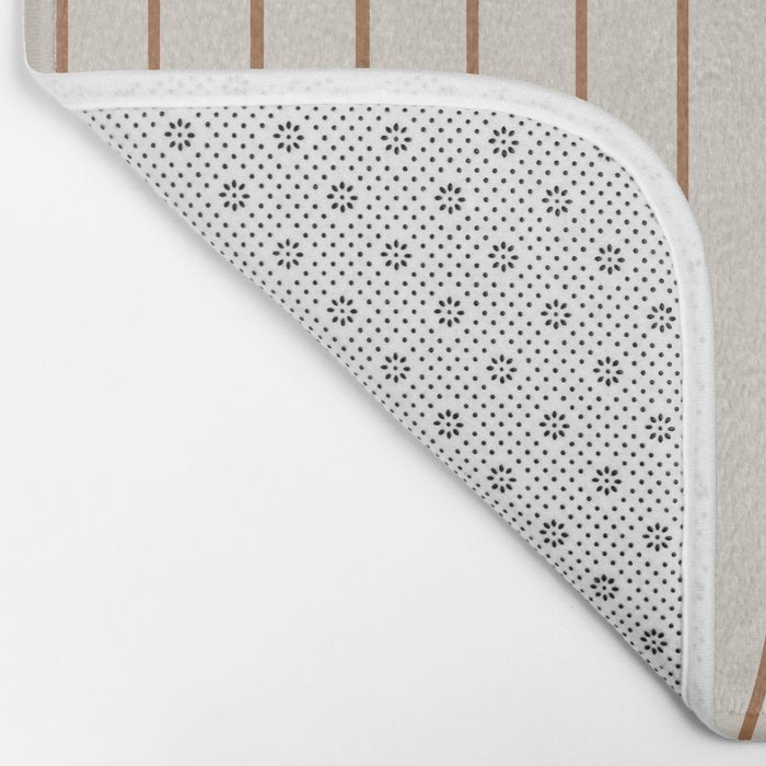 Minimal Line Curvature VI Earthy Natural Mid Century Modern Arch Abstract Bath Mat Gallery Image 2