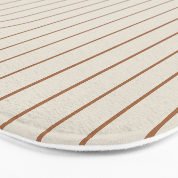 Minimal Line Curvature VI Earthy Natural Mid Century Modern Arch Abstract Bath Mat Gallery Image 3