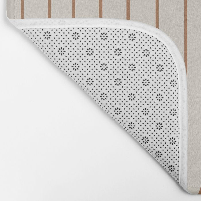 Minimal Line Curvature VI Earthy Natural Mid Century Modern Arch Abstract Bath Mat Gallery Image 2