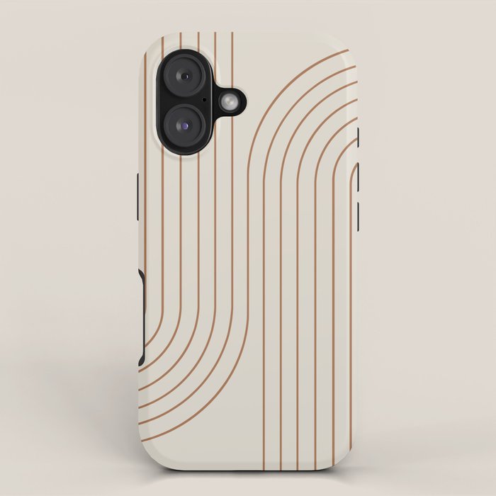 Minimal Line Curvature VI Earthy Natural Mid Century Modern Arch Abstract iPhone Case Gallery Image 1