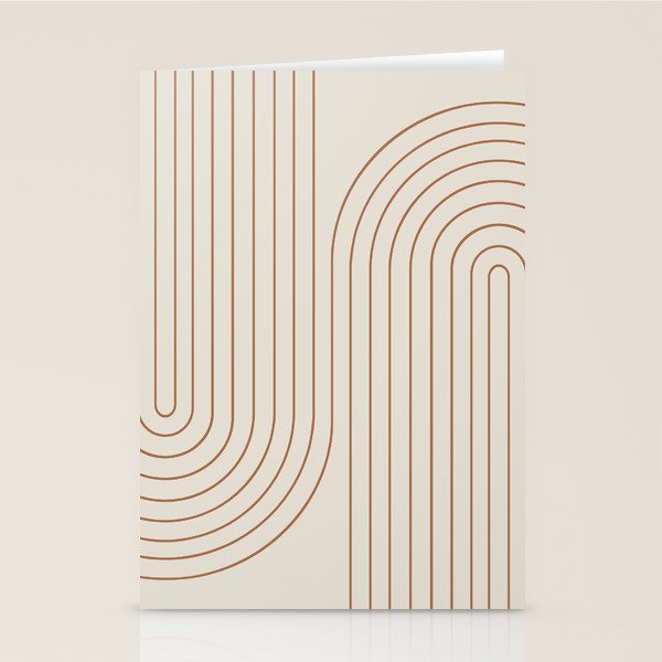 Minimal Line Curvature VI Earthy Natural Mid Century Modern Arch Abstract Stationery Card Gallery Image 2