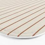 Minimal Line Curvature VI Earthy Natural Mid Century Modern Arch Abstract Bath Mat Gallery Image 3