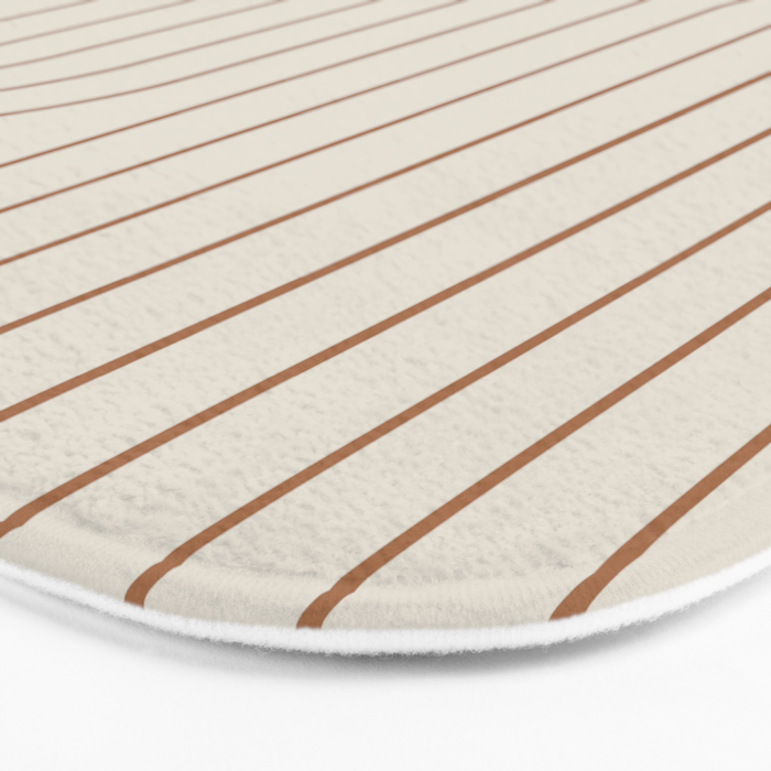 Minimal Line Curvature VI Earthy Natural Mid Century Modern Arch Abstract Bath Mat Gallery Image 3