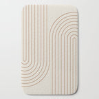 Minimal Line Curvature VI Earthy Natural Mid Century Modern Arch Abstract Bath Mat Gallery Image 2