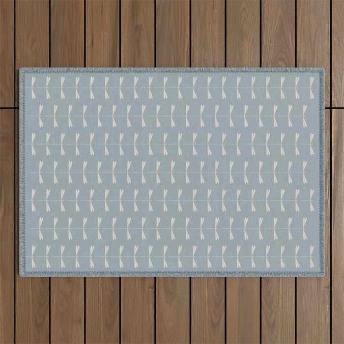 Dragonfly Pattern IX Soft Blue Outdoor Rug Gallery Image 1