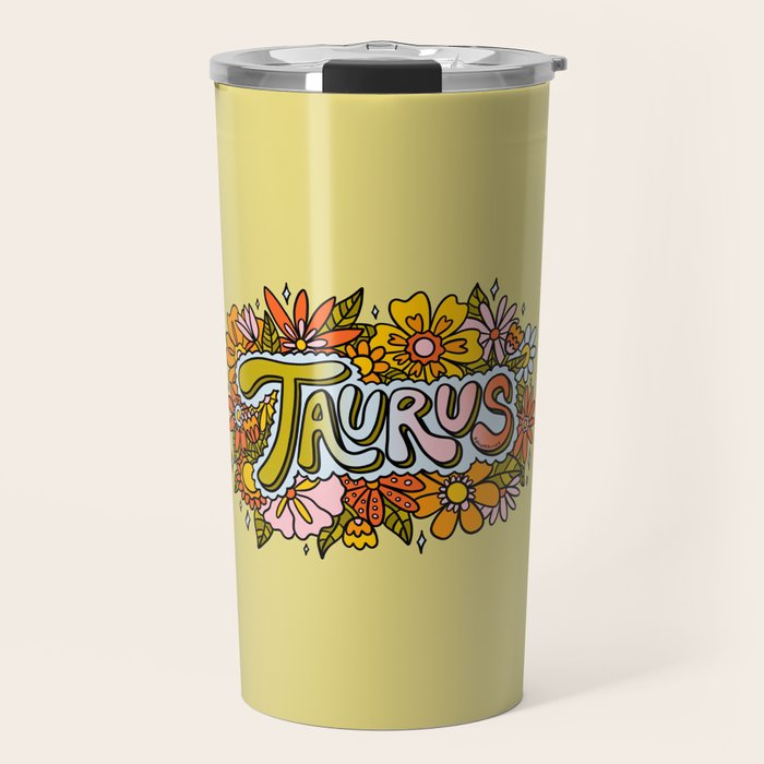 Taurus Flowers Travel Mug Gallery Image 1