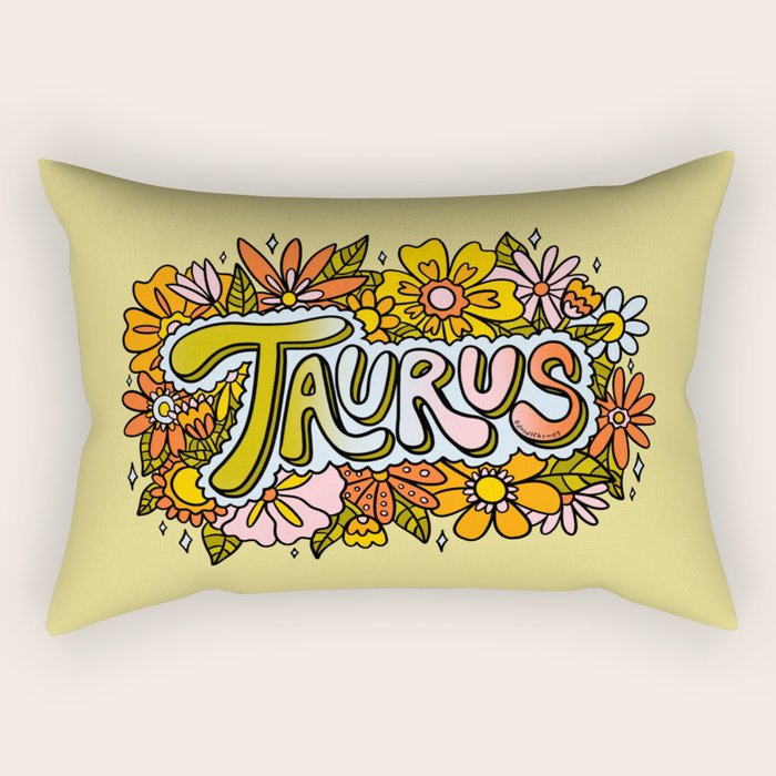 Taurus Flowers Rectangular Pillow Gallery Image 1