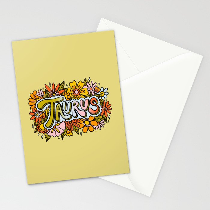 Taurus Flowers Stationery Card Gallery Image 2