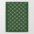 Bows & Ribbons Pattern XXV Dark Forest Green Poster Gallery Image 4
